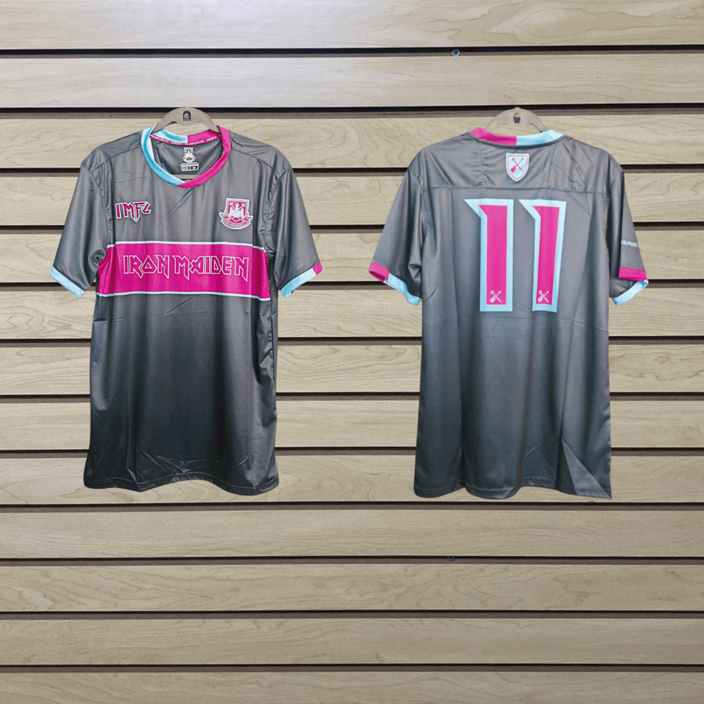 camisa retro west ham united x iron maiden